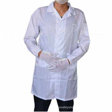 Clean room uniform working smock coated esd smock cloths esd smock gown